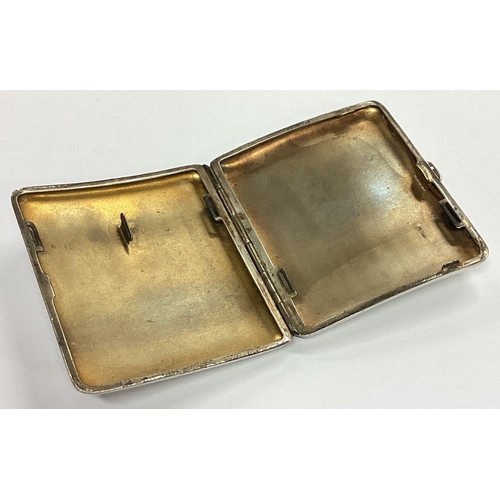 172 - A heavy 800 Standard silver cigarette case attractively enamelled with a dog. Approx. 124 grams. Est... 