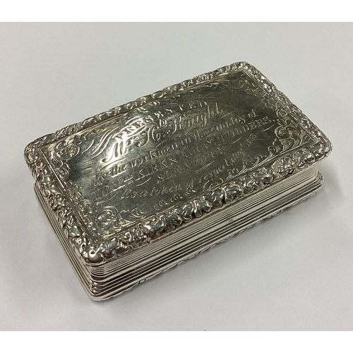 182 - A bright-cut George III silver snuff box. Birmingham 1816. By Thomas Bartlett. Approx. 84 grams. Est... 