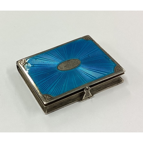 188 - A silver and blue enamelled snuff box in the form of a book. Birmingham 1922. By Cohen & Charles. Ap... 