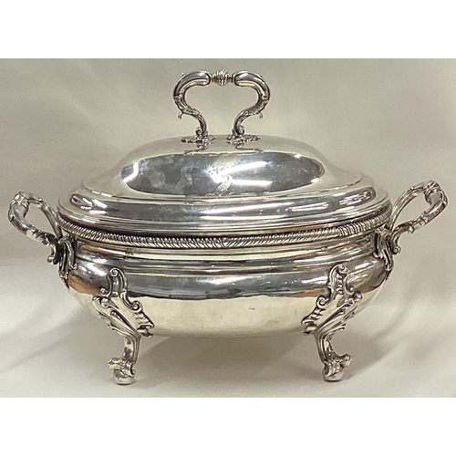 212 - A large and impressive 18th Century George III silver soup tureen with central armorial. London 1755... 