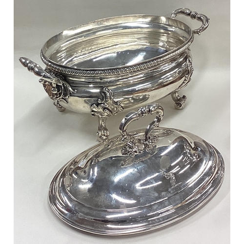 212 - A large and impressive 18th Century George III silver soup tureen with central armorial. London 1755... 