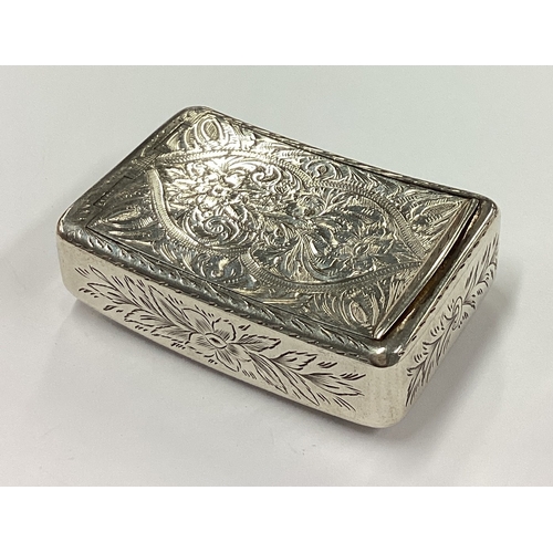 214 - An engraved George III silver hinged snuff box. Birmingham 1808. By Matthew Linwood. Approx. 70 gram... 