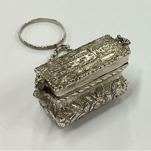 215 - A rare novelty 19th Century Victorian silver vinaigrette in the form of a handbag depicting Windsor ... 