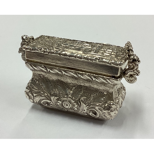 215 - A rare novelty 19th Century Victorian silver vinaigrette in the form of a handbag depicting Windsor ... 