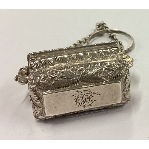 215 - A rare novelty 19th Century Victorian silver vinaigrette in the form of a handbag depicting Windsor ... 