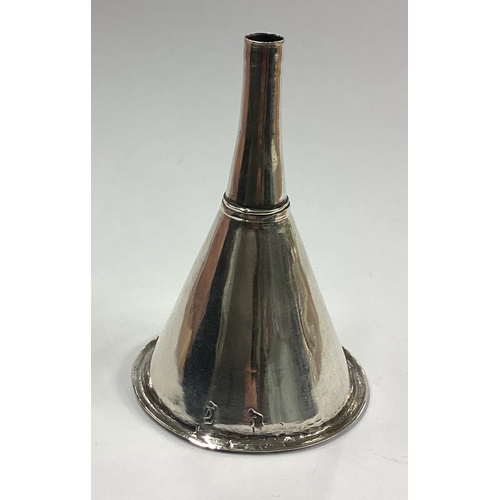 221 - A rare 18th Century silver wine funnel. Marked twice to body. Approx. 31 grams. Est. £300 - £500.