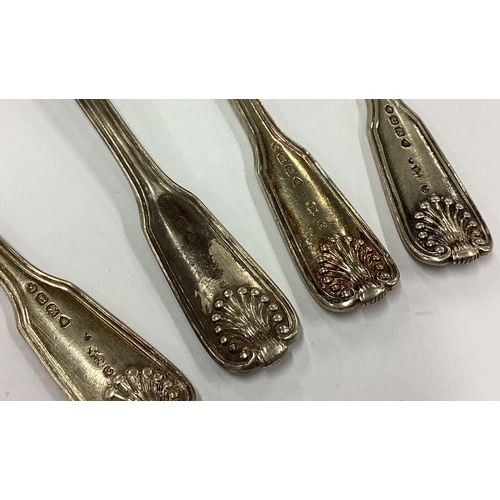 233 - A set of four Victorian silver grapefruit spoons. London 1870. By George Adams. Approx. 106 grams. E... 