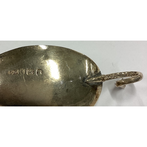 246 - A George III silver bright-cut leaf shaped caddy spoon. London 1809. By Edward Mayfield. Approx. 10 ... 