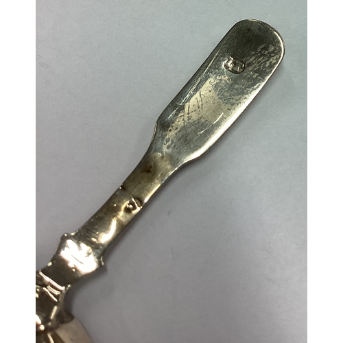 248 - A George III silver bright-cut caddy spoon with pierced decoration. Birmingham 1814. By John Taylor.... 