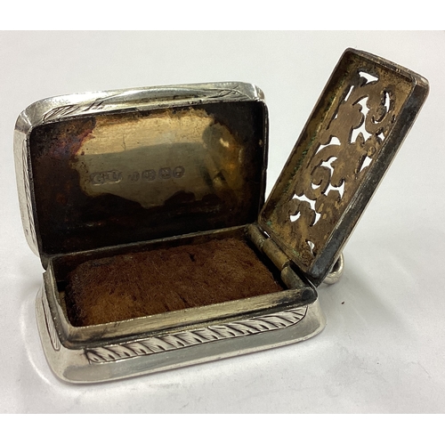 300 - A good Victorian silver bright-cut vinaigrette. Birmingham 1871. By George Unite. Approx. 14 grams. ... 