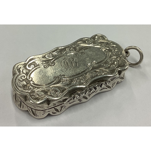 311 - A good large Victorian silver vinaigrette. Birmingham 1855. By Alfred Taylor. Approx. 15 grams. Est.... 