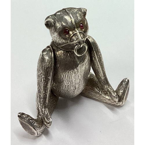 321 - A large novelty silver pin cushion in the form of an articulated bear. Birmingham 1904. By MVP & Co.... 