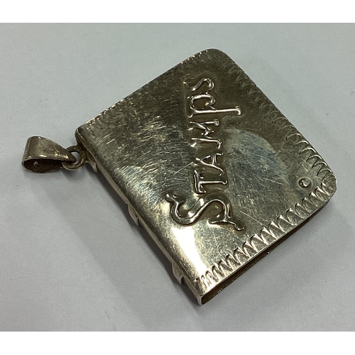 323 - A novelty Sterling silver stamp case with slide mechanism. Approx. 15 grams. Est. £30 - £50.