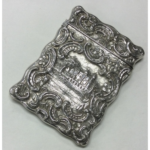 341 - A 19th Century Victorian silver card case depicting Abbotsford House. Birmingham 1841. By George Uni... 