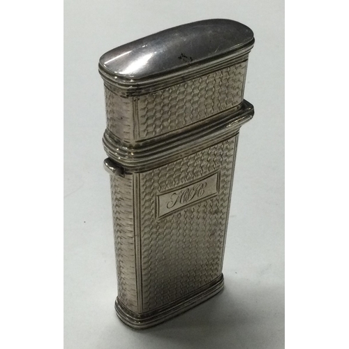 349 - A 19th Century silver hinged etui with engine turned decoration. Birmingham. By Taylor & Perry. Appr... 