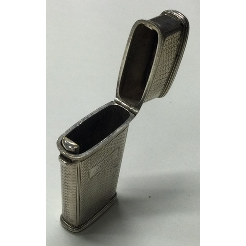 349 - A 19th Century silver hinged etui with engine turned decoration. Birmingham. By Taylor & Perry. Appr... 