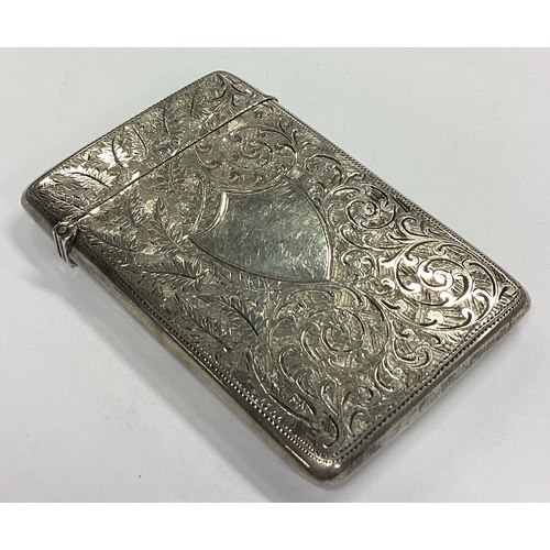 4 - A good quality engraved silver card case with flower and scroll decoration. Birmingham. By CL. Appro... 