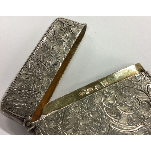 4 - A good quality engraved silver card case with flower and scroll decoration. Birmingham. By CL. Appro... 