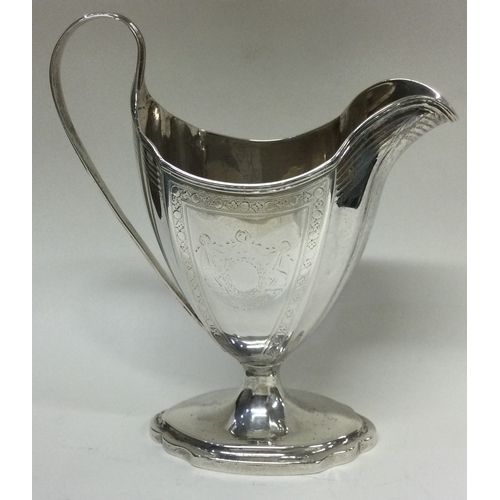 420 - EDINBURGH: A rare Scottish silver jug with bright-cut decoration. 1796. By WFC. Approx. 175 grams. E... 