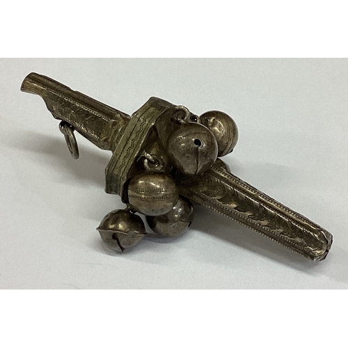 437 - A silver child's rattle. Circa 1835. By Joseph Wilford. Approx. 39 grams. Est. £100 - £150.