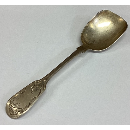 445 - NEWCASTLE: A rare Victorian silver bright-cut caddy spoon.1852. By Reid & Sons. Approx. 16 grams. Es... 