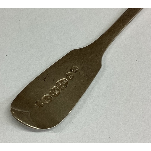 445 - NEWCASTLE: A rare Victorian silver bright-cut caddy spoon.1852. By Reid & Sons. Approx. 16 grams. Es... 