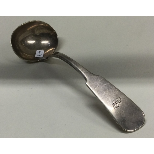 47 - INVERNESS: A rare and heavy 19th Century Scottish Provincial silver ladle. Marked to back. By Robert... 