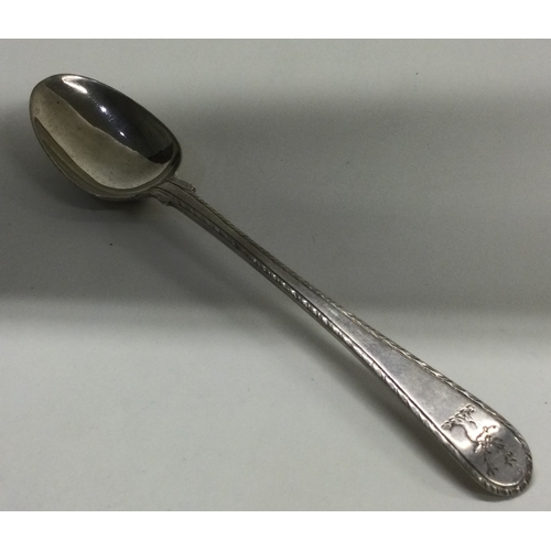 49 - An 18th Century silver bottom marked spoon. Approx. 35 grams. Est. £40 - £60.