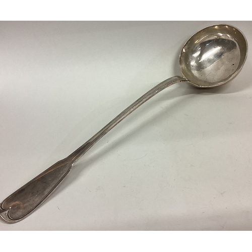 550 - An 18th Century silver soup ladle. Marked to back. Approx. 288 grams. Est. £200 - £300.