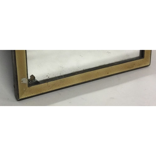 84 - A good rectangular yellow enamel mirror with silver frame. London. By CJ. Approx. 23 cms x 18 cms. A... 