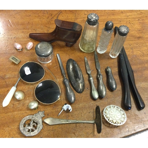 91 - Silver mounted jars, nail files etc. Various dates and makers. Est. £30 - £50.