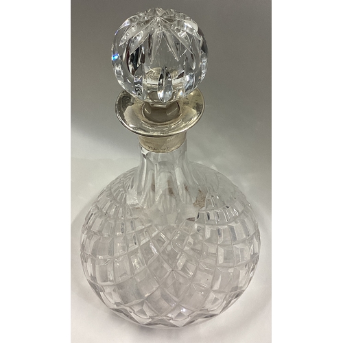 11 - A large silver mounted decanter with stopper. Birmingham. Est. £80 - £120.