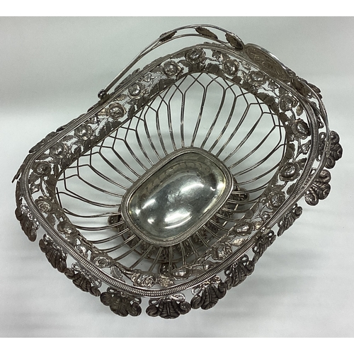 125 - An early Continental silver basket with handle. Approx. 330 grams. Est. £300 - £400.