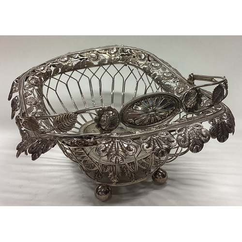 125 - An early Continental silver basket with handle. Approx. 330 grams. Est. £300 - £400.