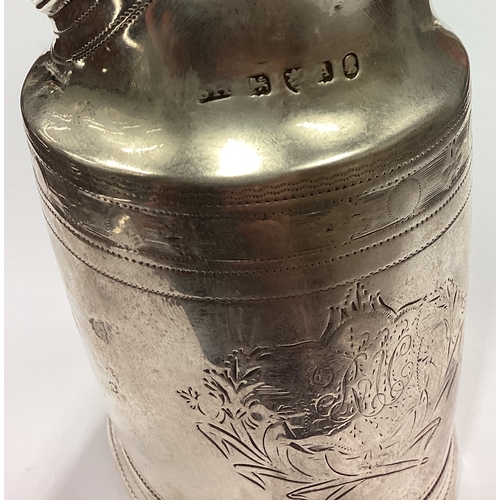 126 - A Georgian silver cream jug with bright-cut decoration. London 1796. By Solomon Hougham. Approx. 124... 