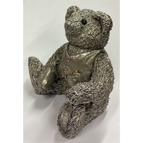 149 - A large silver figure of a bear with pocket watch. 2000. Approx. 474 grams of gross weight. Est. £10... 