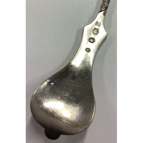 153 - A large Antique Dutch silver straining spoon. Approx. 74 grams. Est. £80 - £120.