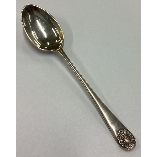 190 - A silver picture back spoon decorated with yacht scene in the Georgian style. Sheffield 1902. Approx... 