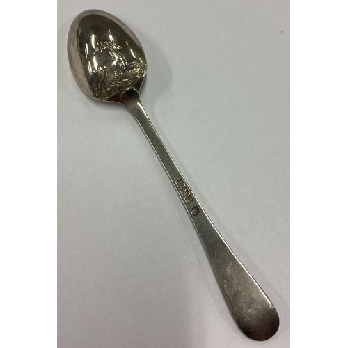 191 - A silver picture back spoon decorated with stags in the Georgian style. Sheffield 1902. Approx. 13 g... 