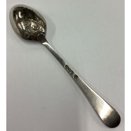 195 - A silver picture back spoon decorated with squirrels in the Georgian style. Sheffield 1902. Approx. ... 