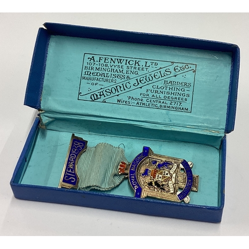 205 - A cased Royal Masonic medal. Birmingham 1939. Approx. 20 grams. Est. £30 - £40.