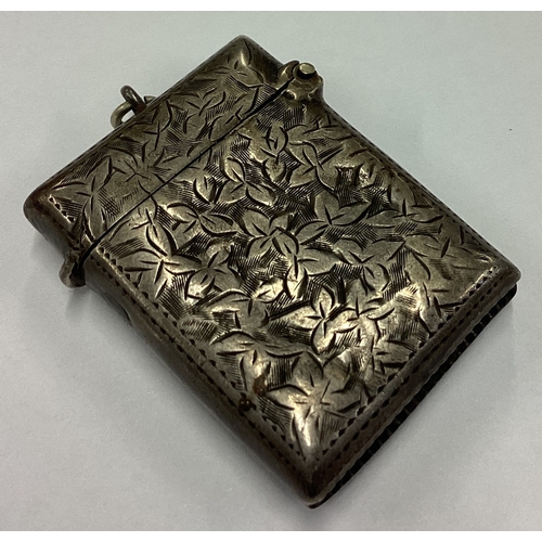 236 - An engraved silver vesta case with hinged lid. Birmingham 1898. Approx. 17 grams. Est. £20 - £30.