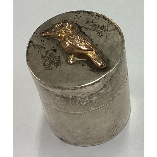 239 - BRISBANE: A rare early 20th Century Australian silver and 14 carat gold christening pill box with ap... 