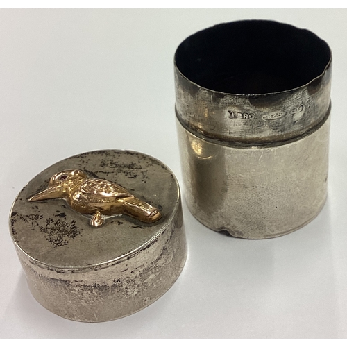 239 - BRISBANE: A rare early 20th Century Australian silver and 14 carat gold christening pill box with ap... 