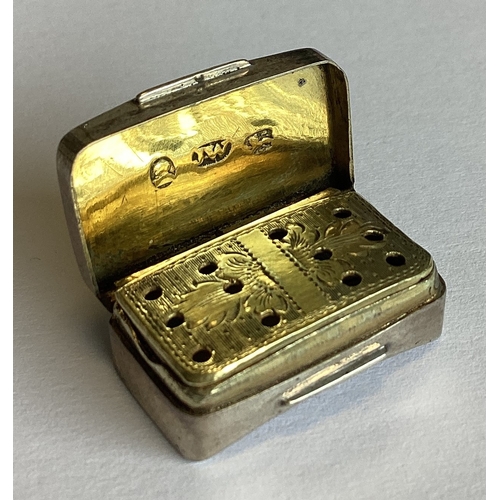 272 - A plain George III silver vinaigrette. Birmingham 1811. By Joseph Wilmore. Approx. 9 grams. Est. £10... 