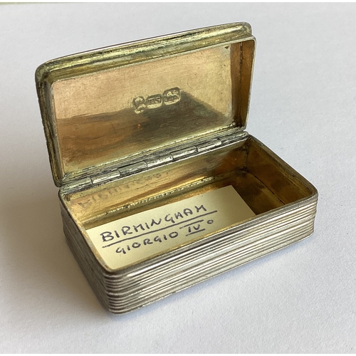 305 - A good George IV silver snuff box. Birmingham 1828. By Thomas Shaw. Approx. 34 grams. Est. £120 - £1... 