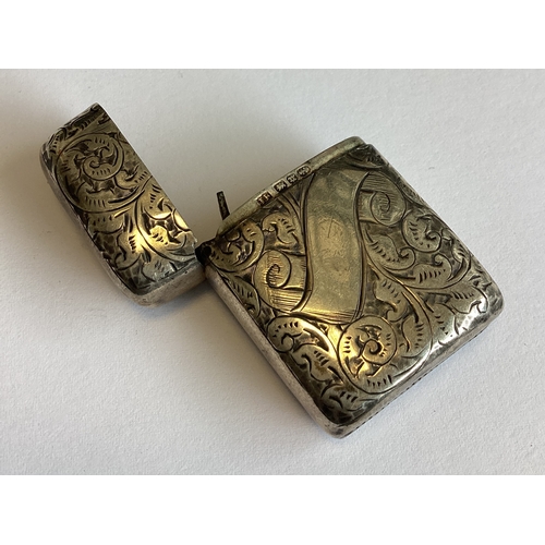 311 - A silver vesta case. Birmingham 1894. Approx. 20 grams. Est. £20 - £30.