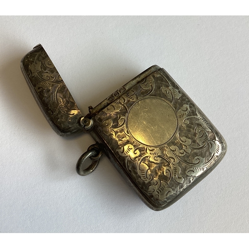 314 - A good heavy silver vesta case. Birmingham 1892. Approx. 28 grams. Est. £30 - £40.