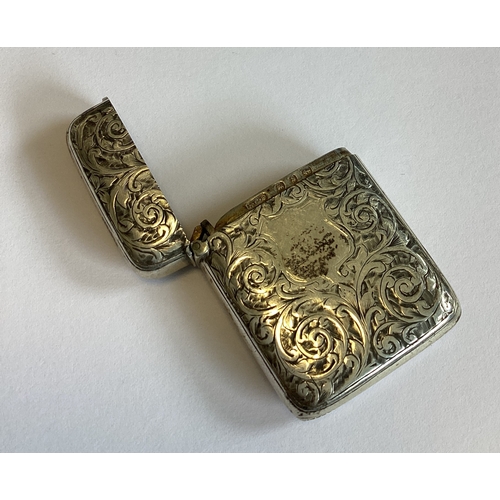 317 - A heavy silver vesta case. Birmingham 1895. Approx. 36 grams. Est. £30 - £40.