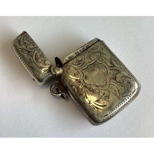 318 - A silver vesta case. Birmingham 1901. Approx. 15 grams. Est. £20 - £30.